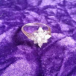 White Sapphire gemstones in 14k white gold